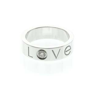 CARTIER Authentic 18k Silver Diamond Love Ring